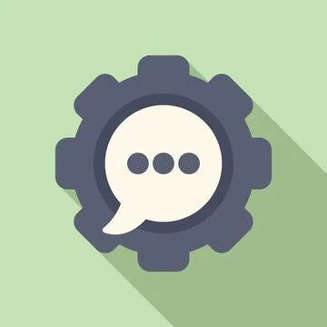 Bot chat tech support icon flat vector. Ai online help Stock Illustration