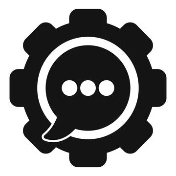 Bot chat tech support icon simple vector. Ai online help Stock Illustration
