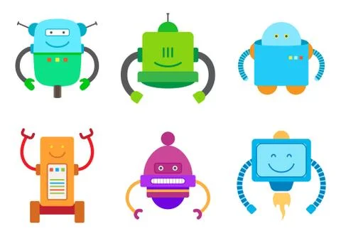 Bot Creatures Collection, Vector Illustration Stock Illustration