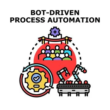 Bot driven process automation concept vector illustration Stock Illustration