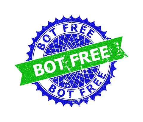 BOT FREE Bicolor Rosette Rough Stamp Seal Stock Illustration