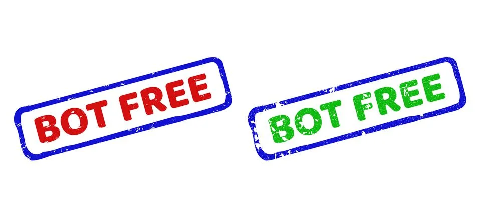BOT FREE Bicolor Rough Rectangular Watermarks with Distress Styles Stock Illustration