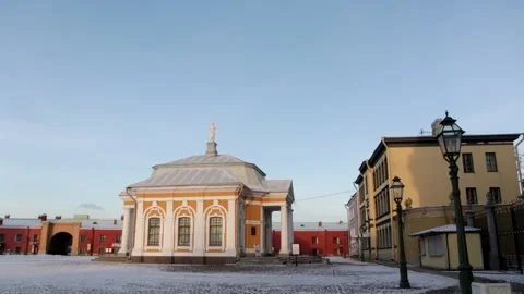Bot house in the Peter and Paul fortress St. petersburg in winter Stock Footage 146322332