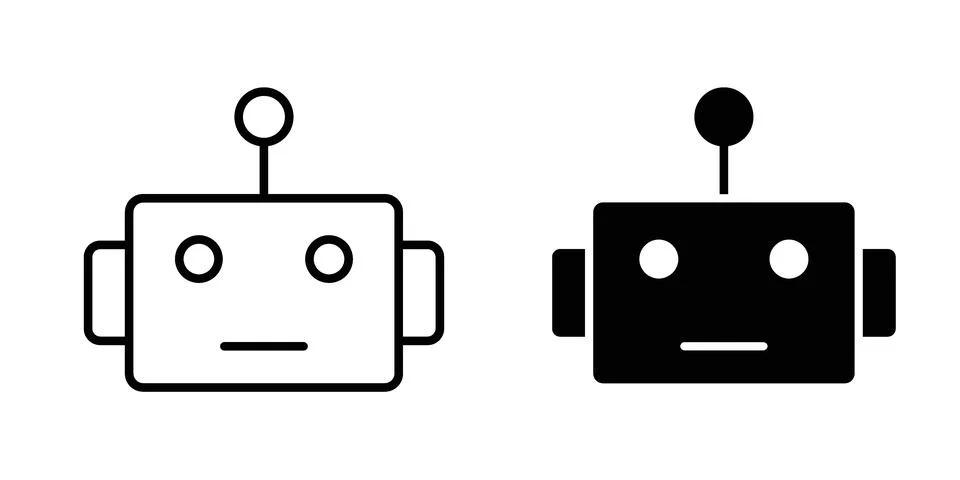 Bot icon vector concepts, line and silhouette style Stock Illustration