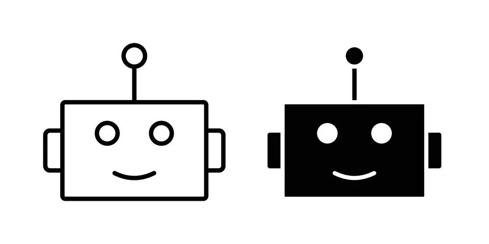 Bot icon vectors. Illustrations in black 스톡 일러스트