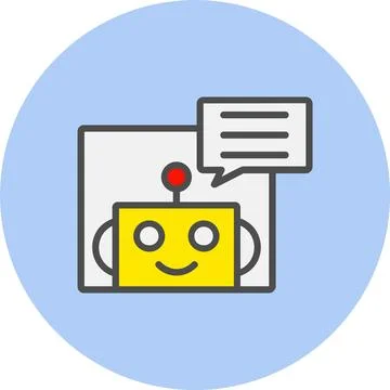 Bot  Line Filled Circle Icon Stock Illustration
