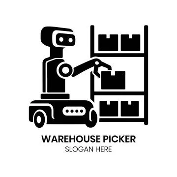 Bot Logo For Warehouse Storage Logo Stock Illustration