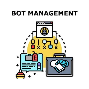 Bot management concept with digital processes and business agreement Stock Illustration