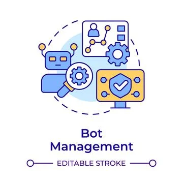 Bot management multi color concept icon Stock Illustration