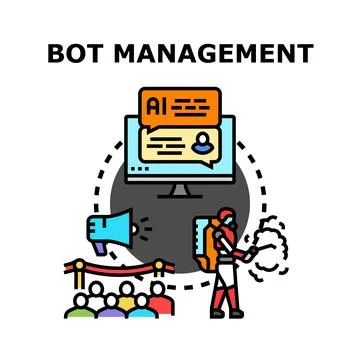 Bot management protecting website from online threats Stock Illustration