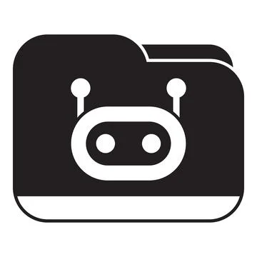 Bot managing files in organized folder icon Stockillustratie