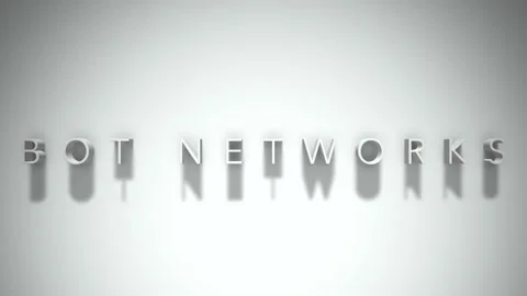 Bot networks 3D title animation white text on a white background Stock Footage 299748368