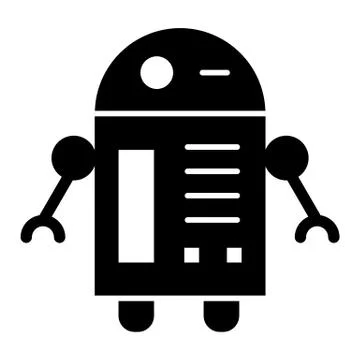Bot solid icon. Cyborg vector illustration isolated on white. Artificial Stock Illustration
