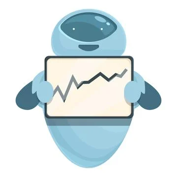 Bot trade graph icon cartoon vector. Worker study Stockillustratie