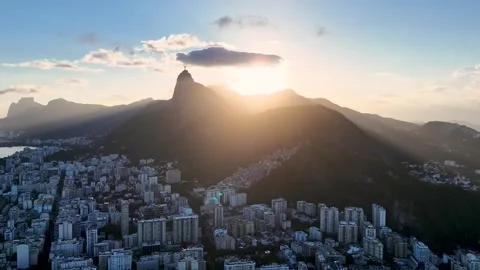 Botafogo District and Corcovado Mountain in Rio Stock Footage 336736745