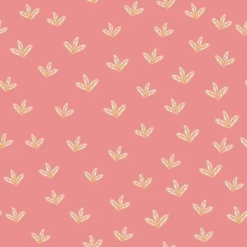 Botanic abstract seamless pattern with little random simple leaf ornament. Pi Illustrazione stock