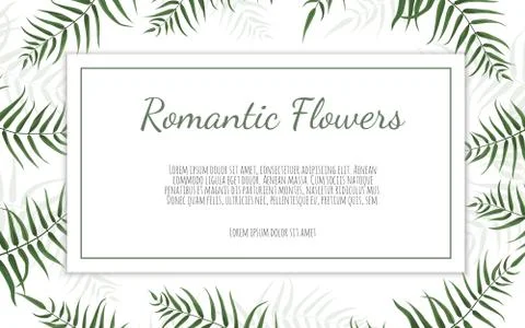 Botanic card with wild leaves. Spring ornament concept. Floral poster, invite. Stock Illustration
