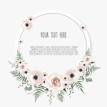 Botanic card with wild leaves. Spring ornament concept. Floral poster, invite. Stock Illustration