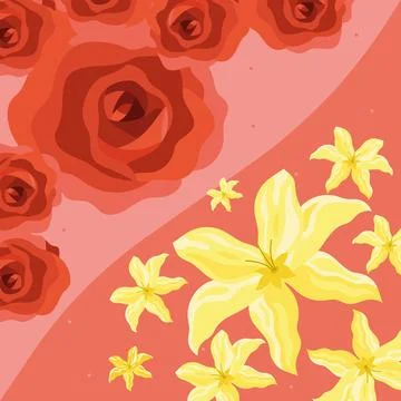 Botanic flowers garden pattern 스톡 일러스트