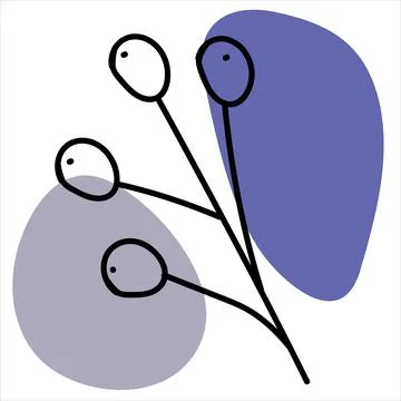 Botanic line art. Illustrazione stock