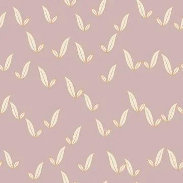 Botanic nature seamless pattern with random abstract leaf silhouettes. Pastel Illustrazione stock