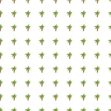 Botanic seamless doodle pattern with little green palm tree elements print. W Stock Illustration