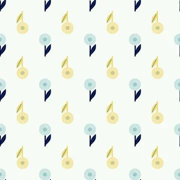 Botanic seamless isolated pattern with orange and blue colored geometric flow Illustrazione stock