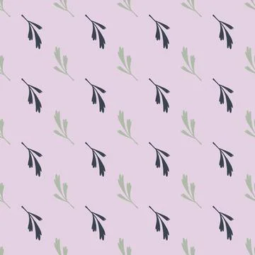 Botanic seamless pattern with doodle decorative leaves branches ornament. Pas Stock Illustration