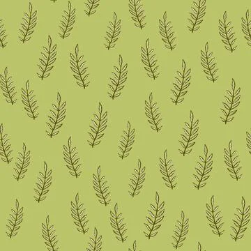 Botanic seamless random pattern with outline brown little branches ornament.  스톡 일러스트
