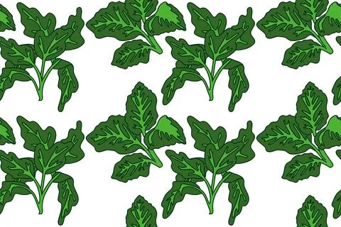 Botanical abstract seamless pattern with leaves vector illustration. Colorf.. Stock Illustration