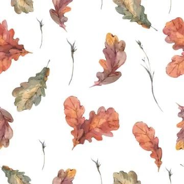 Botanical autumn seamless pattern Stock Illustration