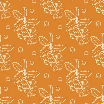 Botanical autumn seamless pattern vector graphic Stock Illustration