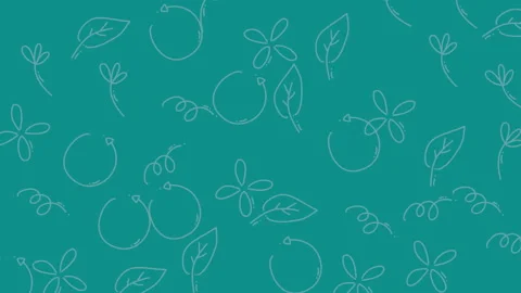 Botanical Bliss - A Seamless Pattern of Delicate Leaves and Citrus Fruits. Stock Footage 322985489
