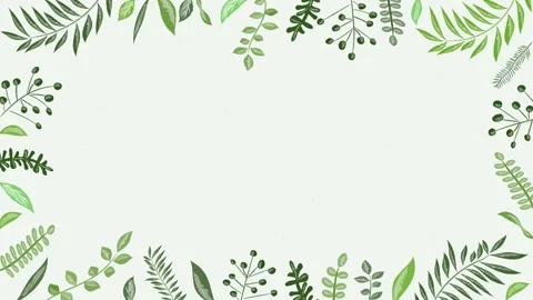 Botanical Border Frame with Swaying Plants Seamless Loop 스톡 동영상 331416718