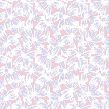 Botanical brushstroke floral seamless pattern Stockillustratie