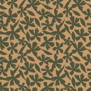 Botanical brushstroke floral seamless pattern Stockillustratie