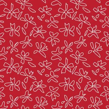 Botanical brushstroke floral seamless pattern Stockillustratie