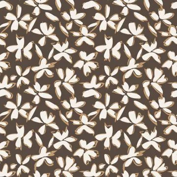 Botanical brushstroke floral seamless pattern Stockillustratie