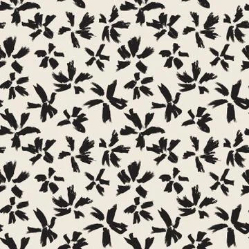 Botanical brushstroke floral seamless pattern Stockillustratie