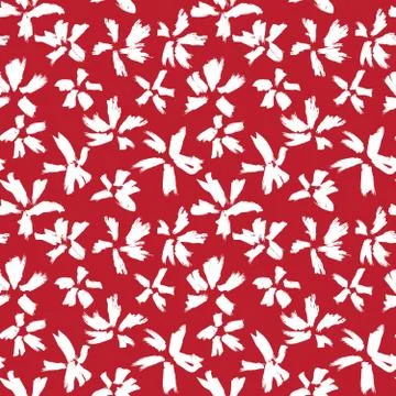 Botanical brushstroke floral seamless pattern Stockillustratie