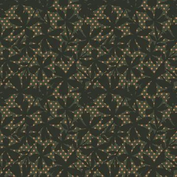 Botanical brushstroke floral seamless pattern with dotted background Stock Illustration