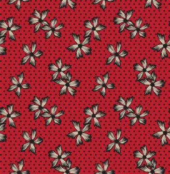 Botanical brushstroke floral seamless pattern with dotted background Stockillustratie