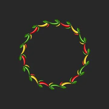 Botanical composition wall still life in the form of a wreath of multi-colore Illustrazione stock