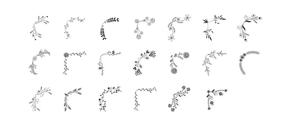 Botanical Corner Set 库存插图