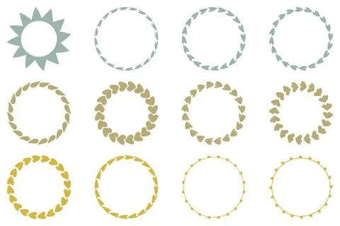 Botanical decorative frame design set Stock Illustration