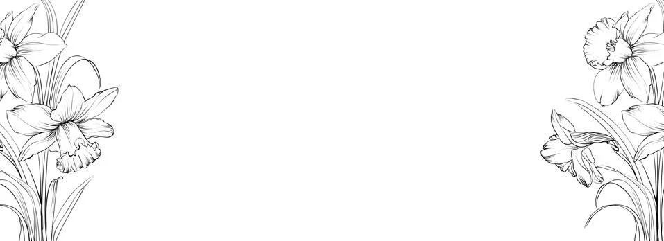 Botanical elements design template. Panoramic simple design with frame flowers Stock Illustration