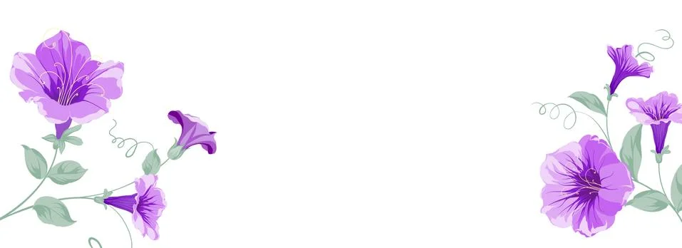 Botanical elements design template. Panoramic simple design with frame flowers Stock Illustration