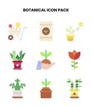 Botanical Flat Graphics Icons Pack イラスト素材