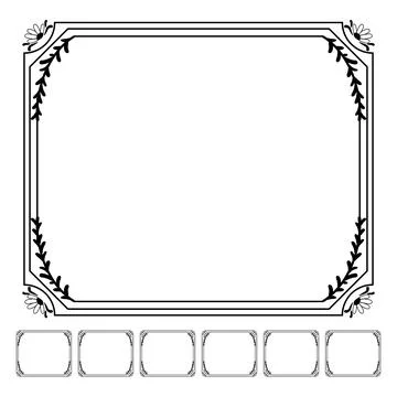 Botanical floral frame cartoon vector graphic Stockillustratie