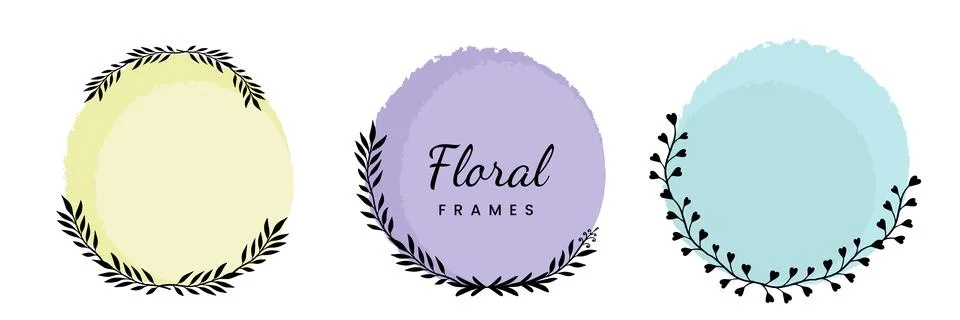 Botanical floral frames design elements hand drawn vector 库存插图